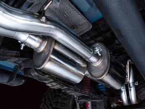 Toyota Tacoma Performance Exhaust - Rear - AWE Tuning - 0FG Cat Back with BashGuard - Dual 4.5” Tips with 180 Technology® - Diamond Black - `16-`22